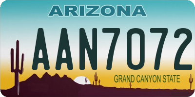 AZ license plate AAN7072