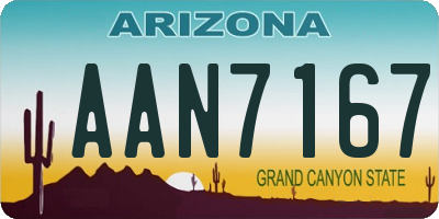 AZ license plate AAN7167