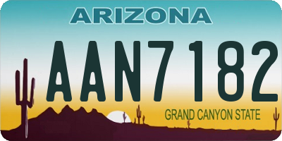 AZ license plate AAN7182