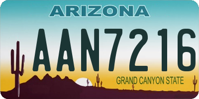 AZ license plate AAN7216