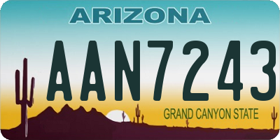 AZ license plate AAN7243
