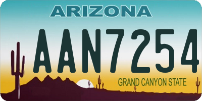 AZ license plate AAN7254