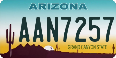 AZ license plate AAN7257