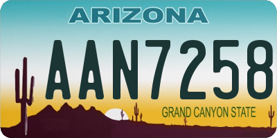 AZ license plate AAN7258