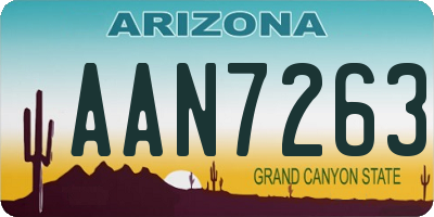AZ license plate AAN7263