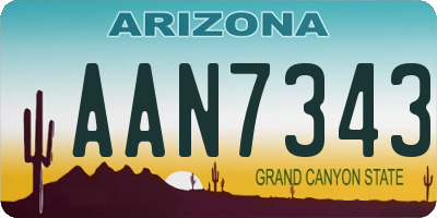 AZ license plate AAN7343