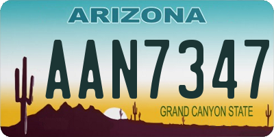 AZ license plate AAN7347