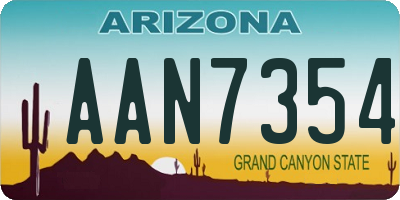AZ license plate AAN7354
