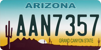 AZ license plate AAN7357