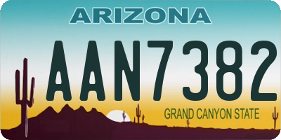 AZ license plate AAN7382