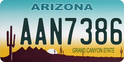 AZ license plate AAN7386