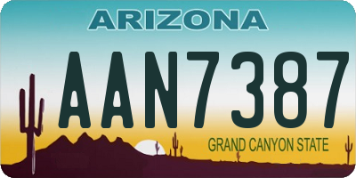 AZ license plate AAN7387