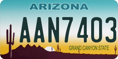 AZ license plate AAN7403
