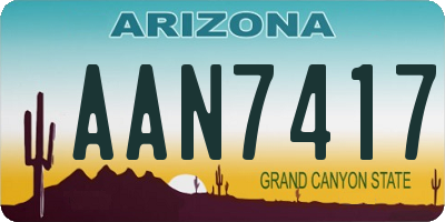 AZ license plate AAN7417