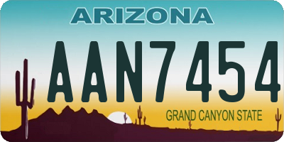 AZ license plate AAN7454