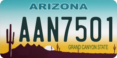 AZ license plate AAN7501
