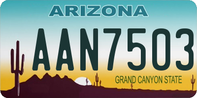 AZ license plate AAN7503
