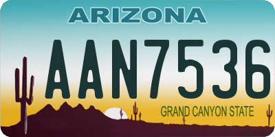 AZ license plate AAN7536