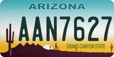 AZ license plate AAN7627