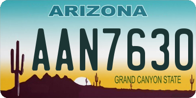 AZ license plate AAN7630
