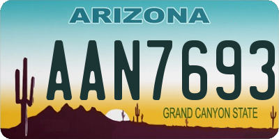 AZ license plate AAN7693