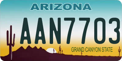 AZ license plate AAN7703