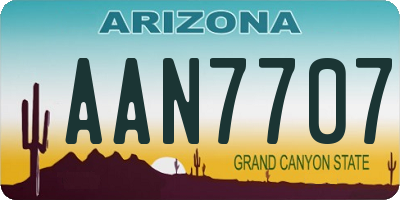 AZ license plate AAN7707