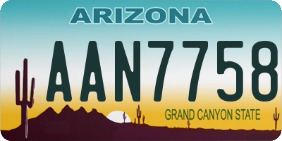 AZ license plate AAN7758