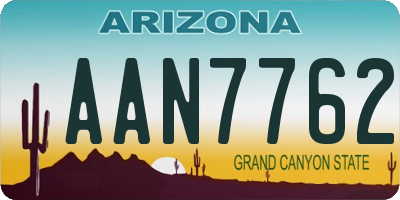 AZ license plate AAN7762