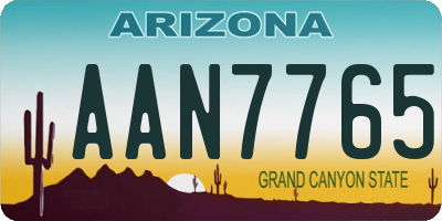 AZ license plate AAN7765