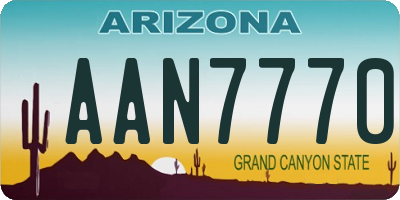 AZ license plate AAN7770