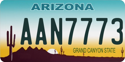 AZ license plate AAN7773