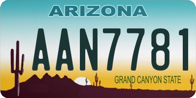 AZ license plate AAN7781