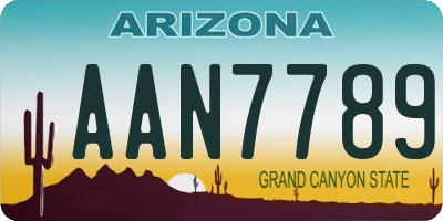 AZ license plate AAN7789
