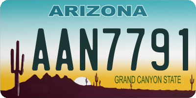 AZ license plate AAN7791