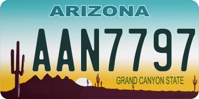 AZ license plate AAN7797