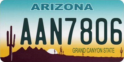 AZ license plate AAN7806