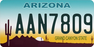 AZ license plate AAN7809