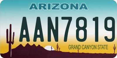 AZ license plate AAN7819