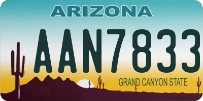 AZ license plate AAN7833