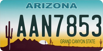 AZ license plate AAN7853