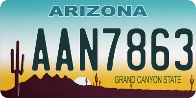 AZ license plate AAN7863