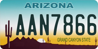 AZ license plate AAN7866
