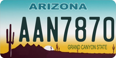 AZ license plate AAN7870