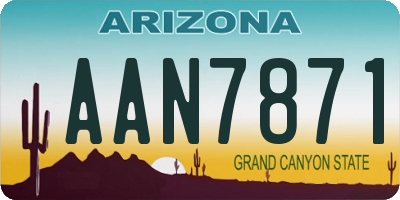 AZ license plate AAN7871