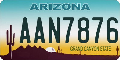 AZ license plate AAN7876
