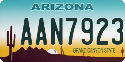 AZ license plate AAN7923