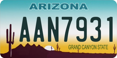 AZ license plate AAN7931