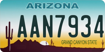 AZ license plate AAN7934