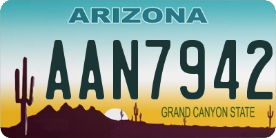 AZ license plate AAN7942